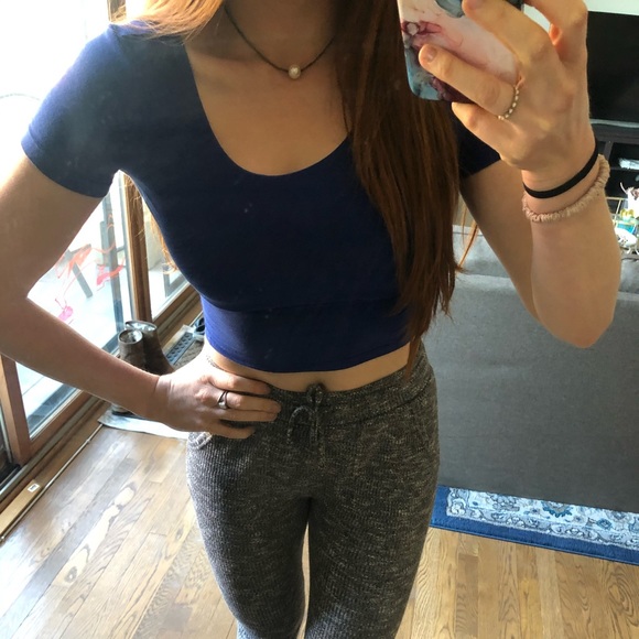 Royal blue American apparel crop top size small - Picture 2 of 4
